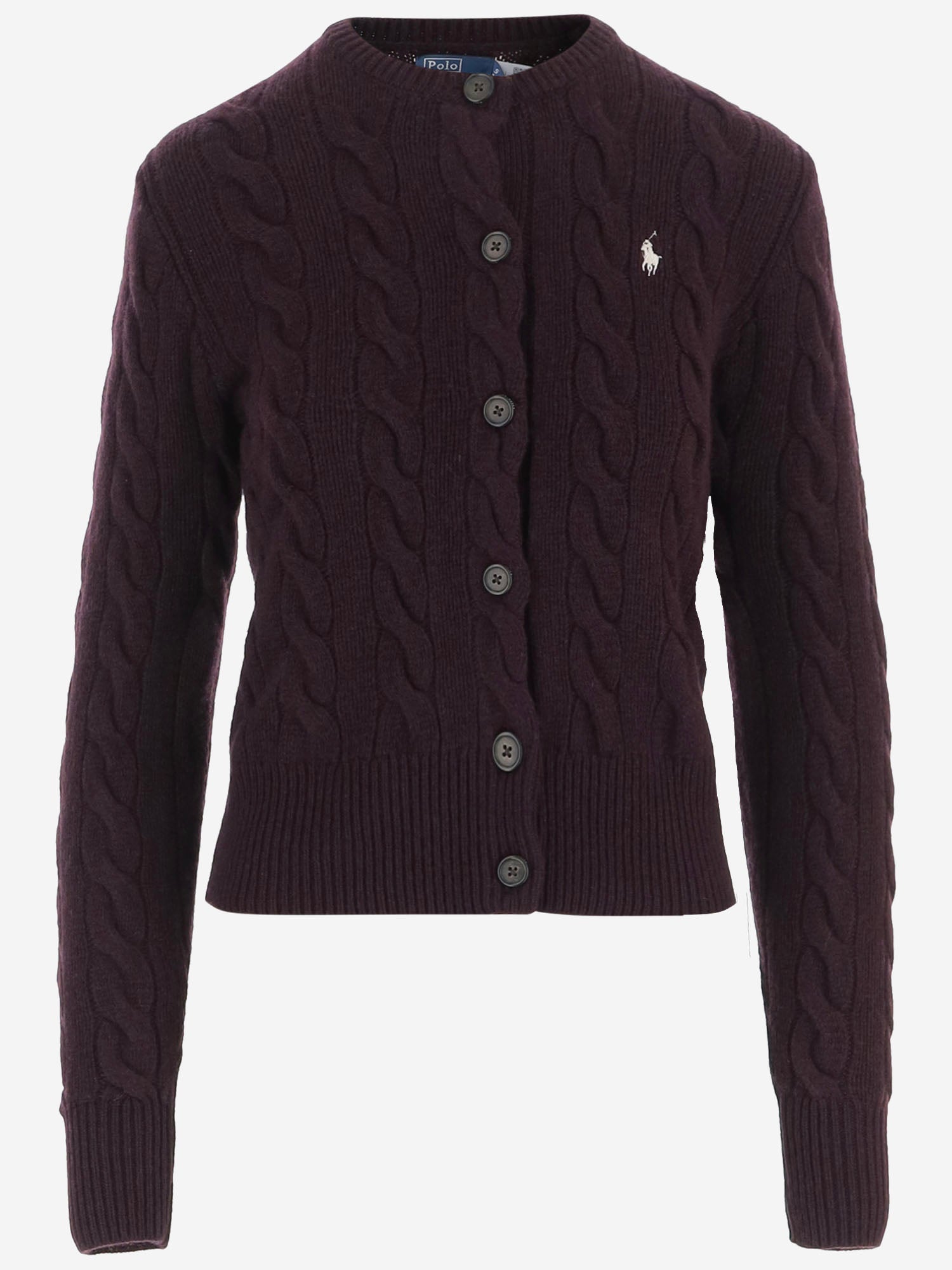 CARDIGAN IN LANA E CASHMERE A TRECCE 211972104 506DAMSONMELANGE POLO RALPH LAUREN 