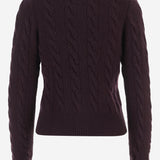CARDIGAN IN LANA E CASHMERE A TRECCE 211972104 506DAMSONMELANGE POLO RALPH LAUREN 