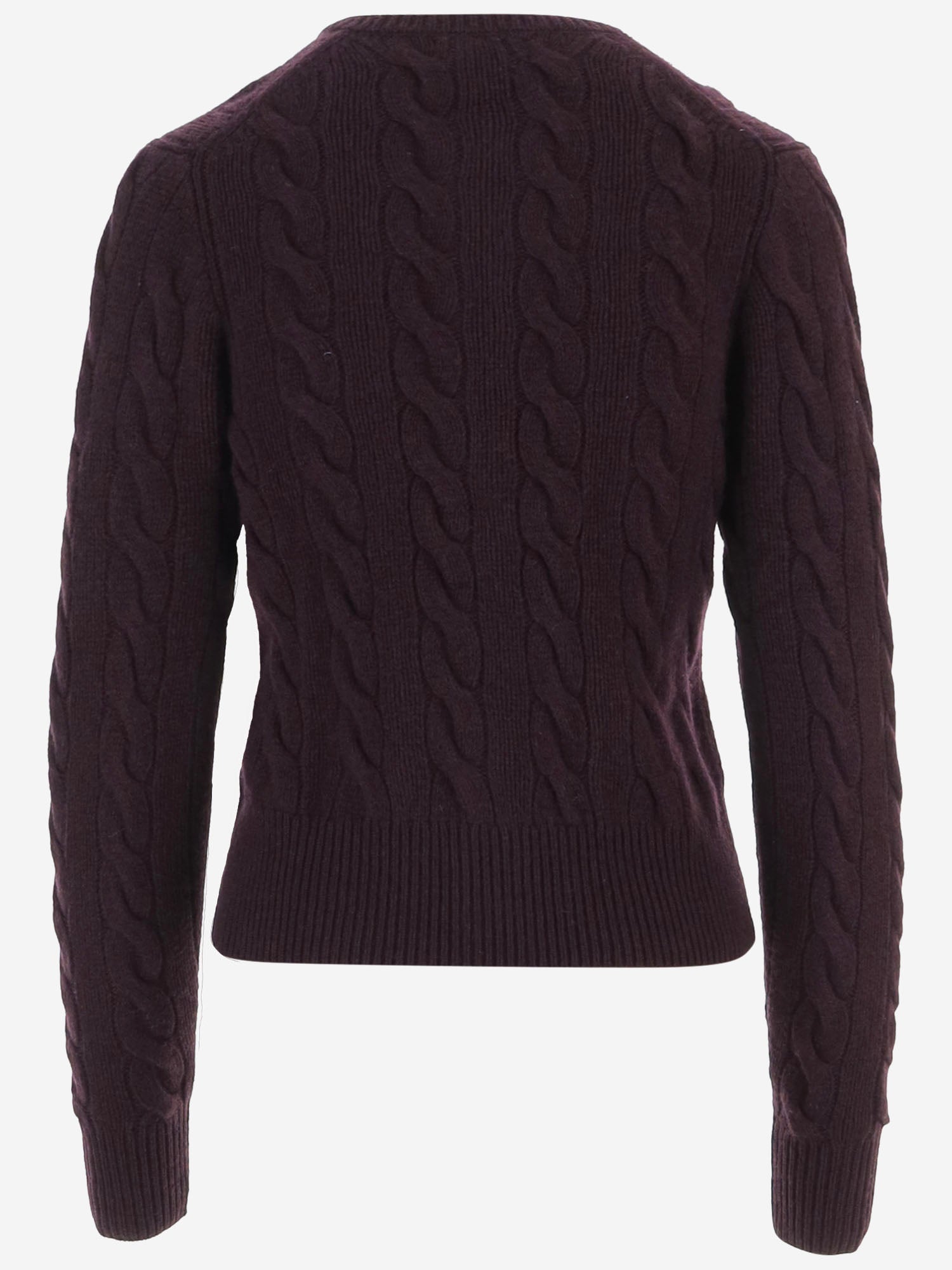 CARDIGAN IN LANA E CASHMERE A TRECCE 211972104 506DAMSONMELANGE POLO RALPH LAUREN 