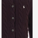 CARDIGAN IN LANA E CASHMERE A TRECCE 211972104 506DAMSONMELANGE POLO RALPH LAUREN 
