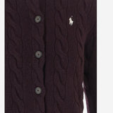 CARDIGAN IN LANA E CASHMERE A TRECCE 211972104 506DAMSONMELANGE POLO RALPH LAUREN 
