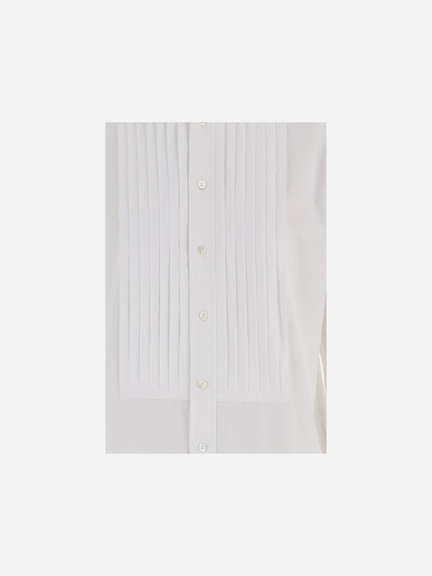 CAMICIA PLISSETTATA IN COTONE 211A89708 001WHITE POLO RALPH LAUREN 