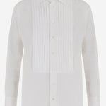 CAMICIA PLISSETTATA IN COTONE 211A89708 001WHITE POLO RALPH LAUREN 