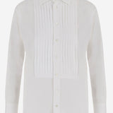 CAMICIA PLISSETTATA IN COTONE 211A89708 001WHITE POLO RALPH LAUREN 