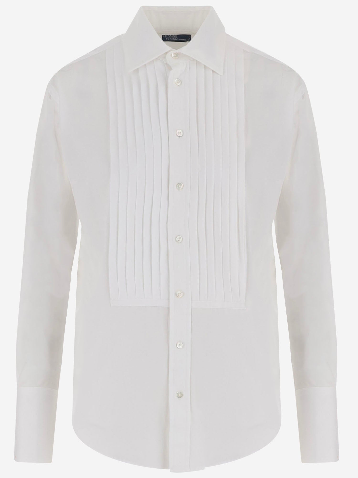 CAMICIA PLISSETTATA IN COTONE 211A89708 001WHITE POLO RALPH LAUREN 