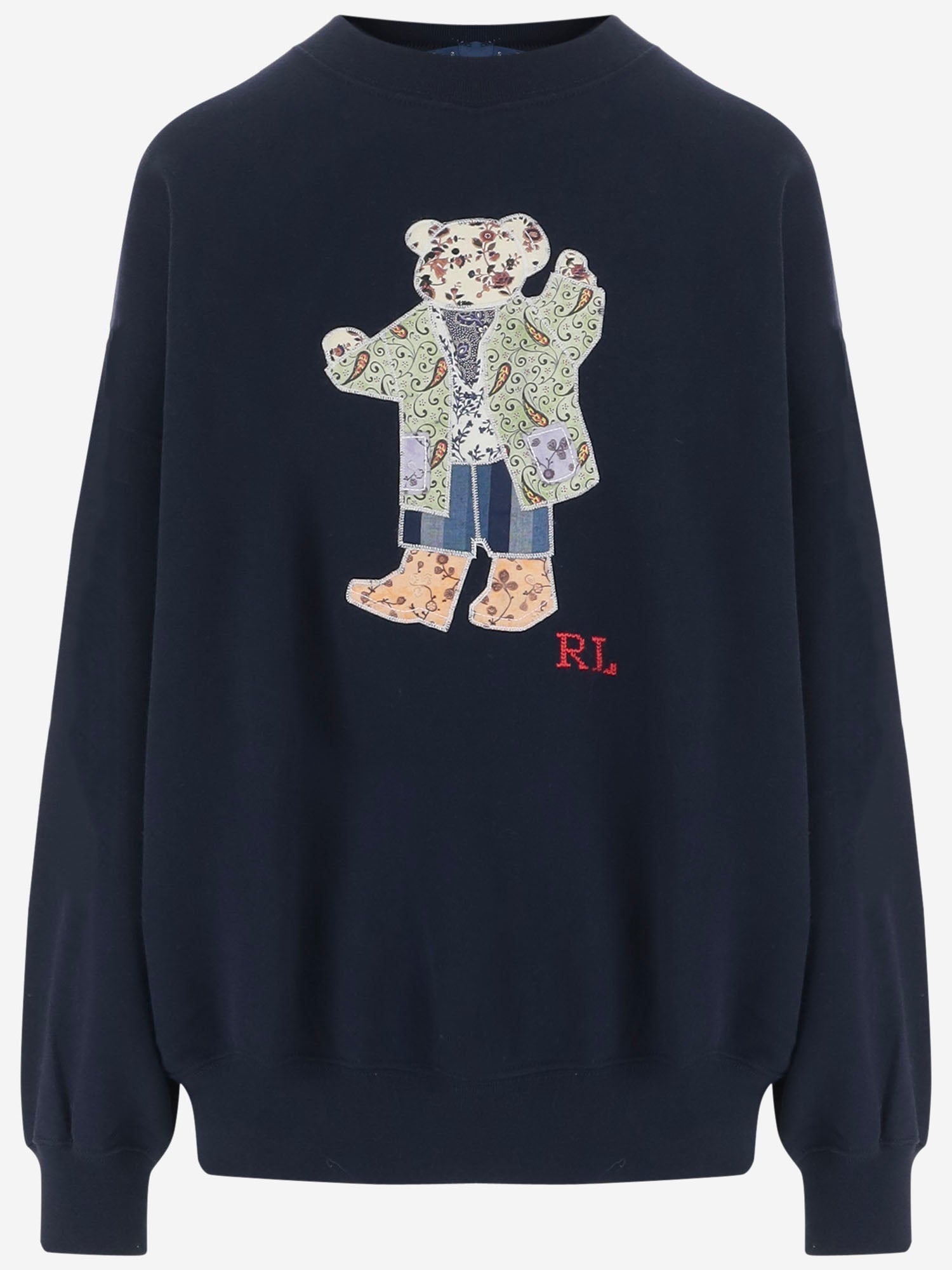 FELPA IN MISTO COTONE CON PATCHWORK POLO BEAR 211B17782 001HUNTERNAVY POLO RALPH LAUREN 