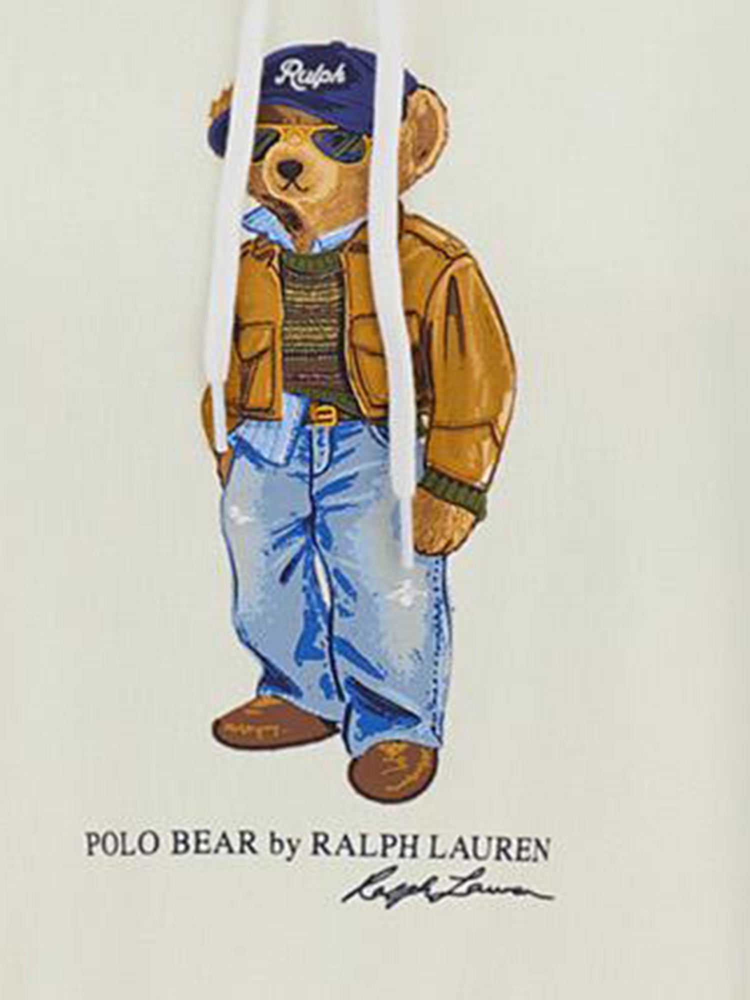 FELPA IN MISTO COTONE CON STAMPA POLO BEAR 211B17799 001WARMWHITE POLO RALPH LAUREN 