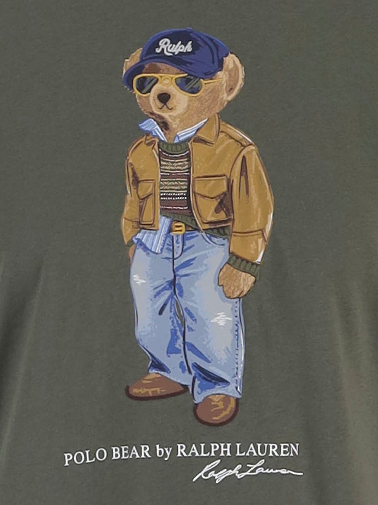 T-SHIRT IN COTONE CON POLO BEAR 211B17806 001DENSEOLIVE POLO RALPH LAUREN 