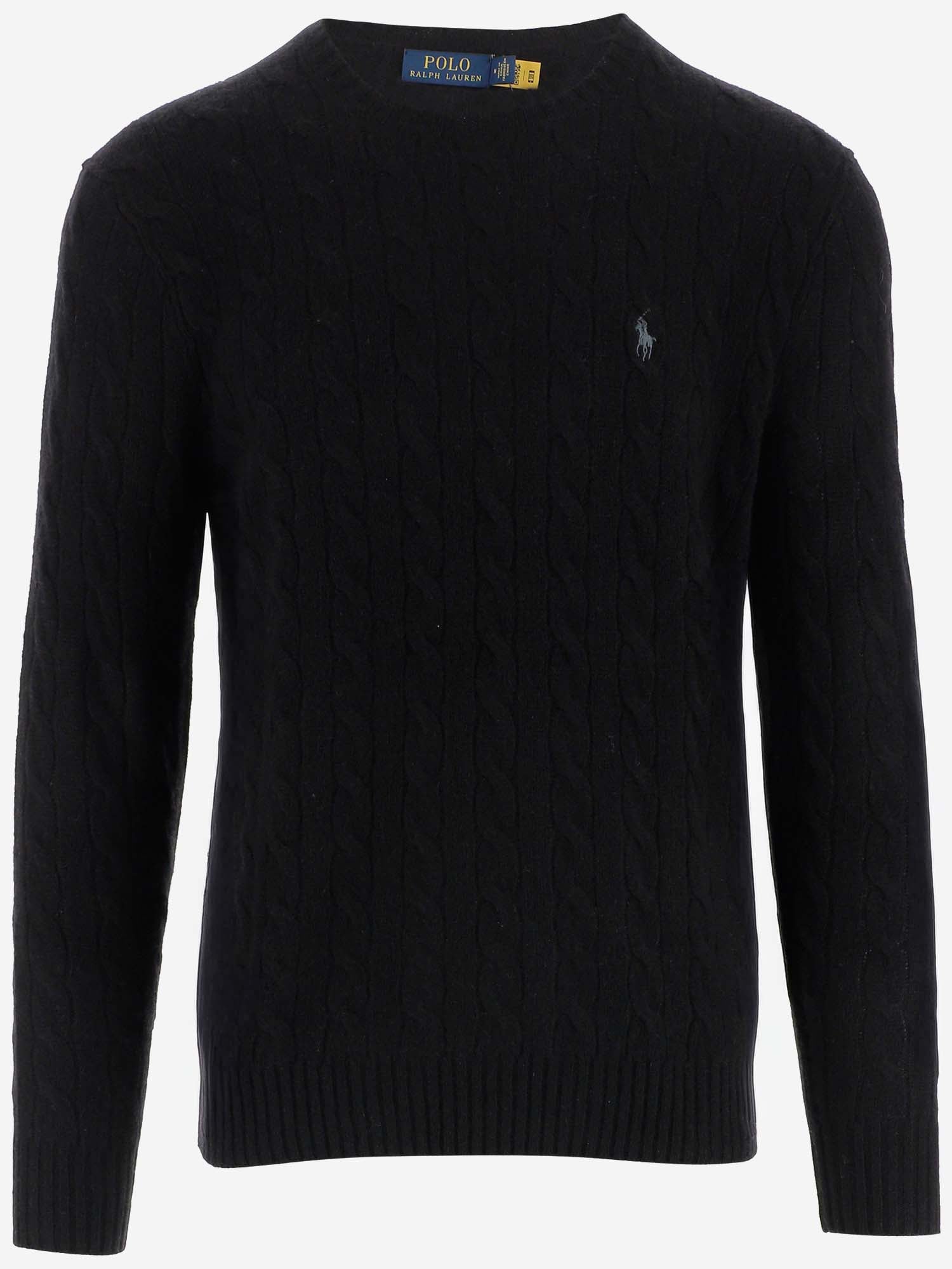 MAGLIA A TRECCE IN LANA E CASHMERE 710876762 001 POLO RALPH LAUREN 