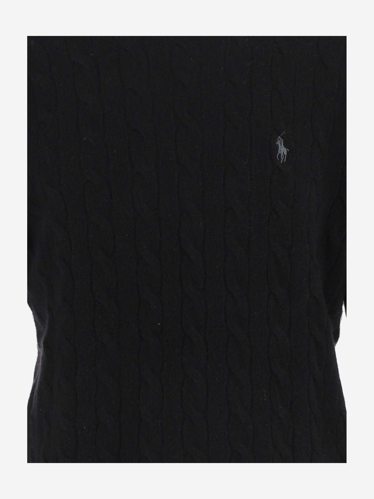 MAGLIA A TRECCE IN LANA E CASHMERE 710876762 001 POLO RALPH LAUREN 