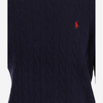 MAGLIA A TRECCE IN LANA E CASHMERE 710876762 002 POLO RALPH LAUREN 