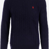 MAGLIA A TRECCE IN LANA E CASHMERE 710876762 002 POLO RALPH LAUREN 