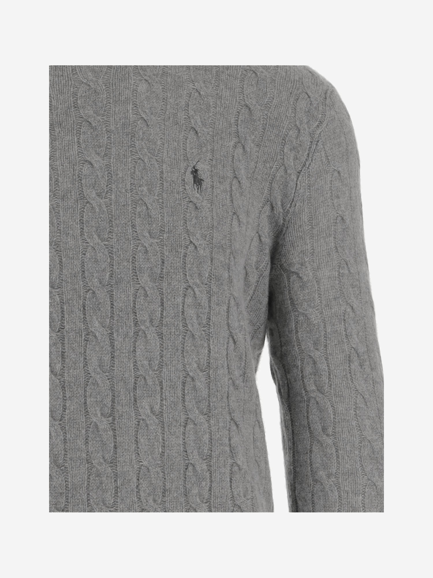MAGLIA A TRECCE IN LANA E CASHMERE 710876762 012 POLO RALPH LAUREN 