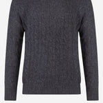 MAGLIA A TRECCE IN LANA E CASHMERE 710876762 013 POLO RALPH LAUREN 
