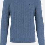 MAGLIA A TRECCE IN LANA E CASHMERE 710876762 504 POLO RALPH LAUREN 