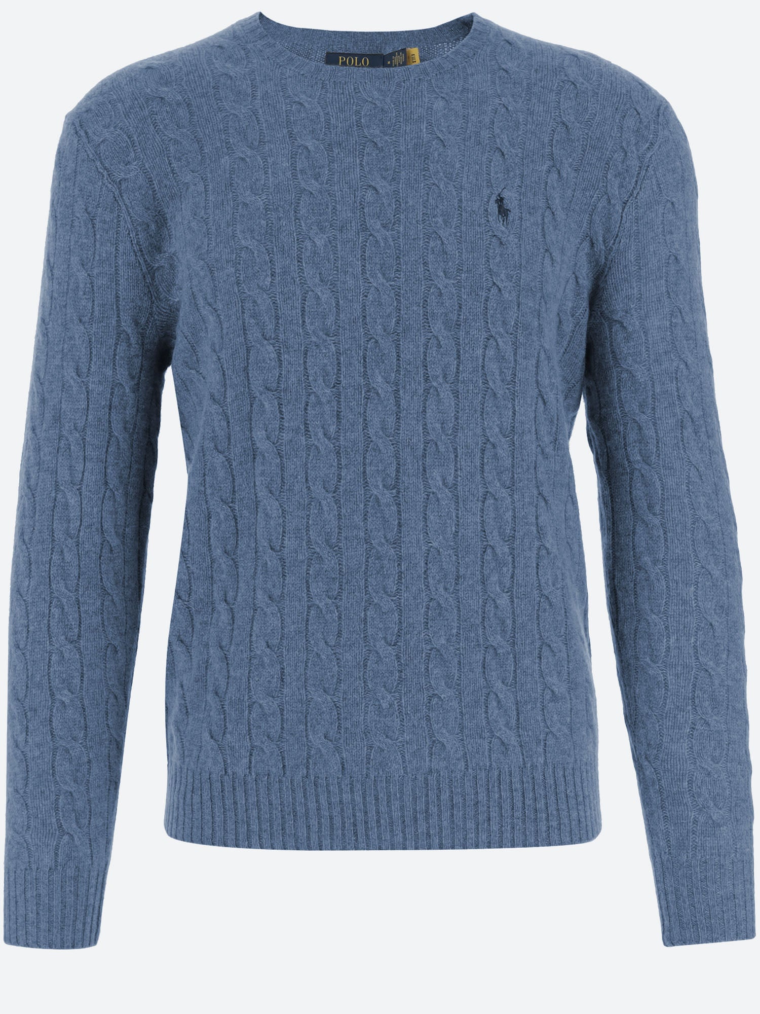 MAGLIA A TRECCE IN LANA E CASHMERE 710876762 504 POLO RALPH LAUREN 