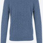 MAGLIA A TRECCE IN LANA E CASHMERE 710876762 504 POLO RALPH LAUREN 
