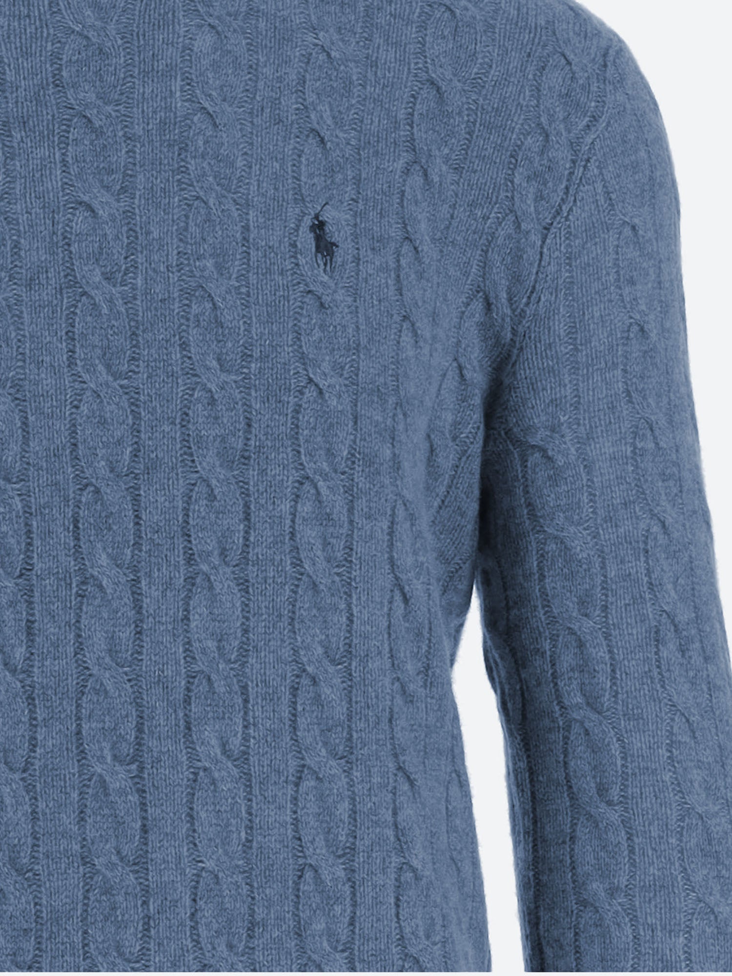 MAGLIA A TRECCE IN LANA E CASHMERE 710876762 504 POLO RALPH LAUREN 