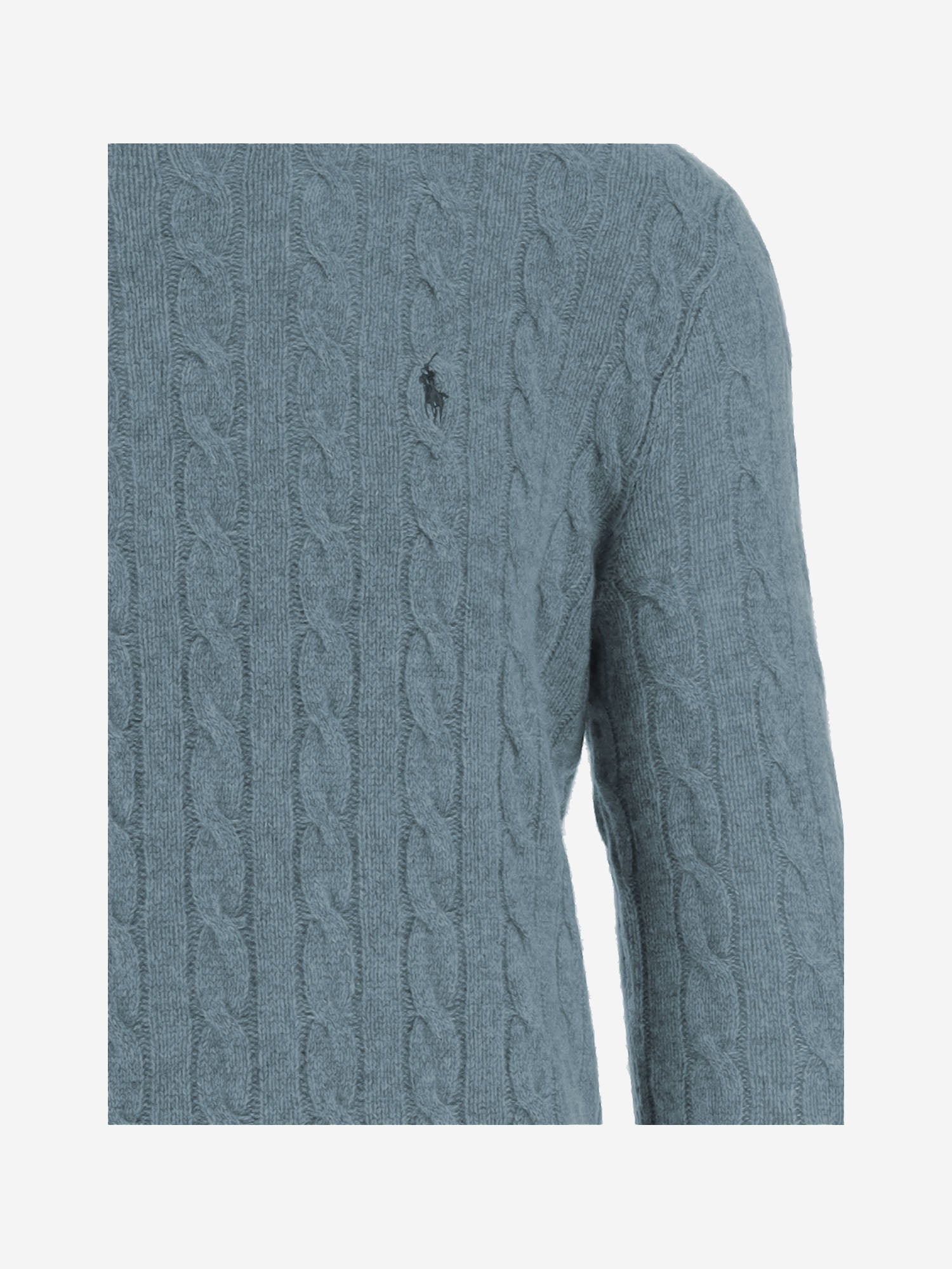 MAGLIA A TRECCE IN LANA E CASHMERE 710876762 506 POLO RALPH LAUREN 
