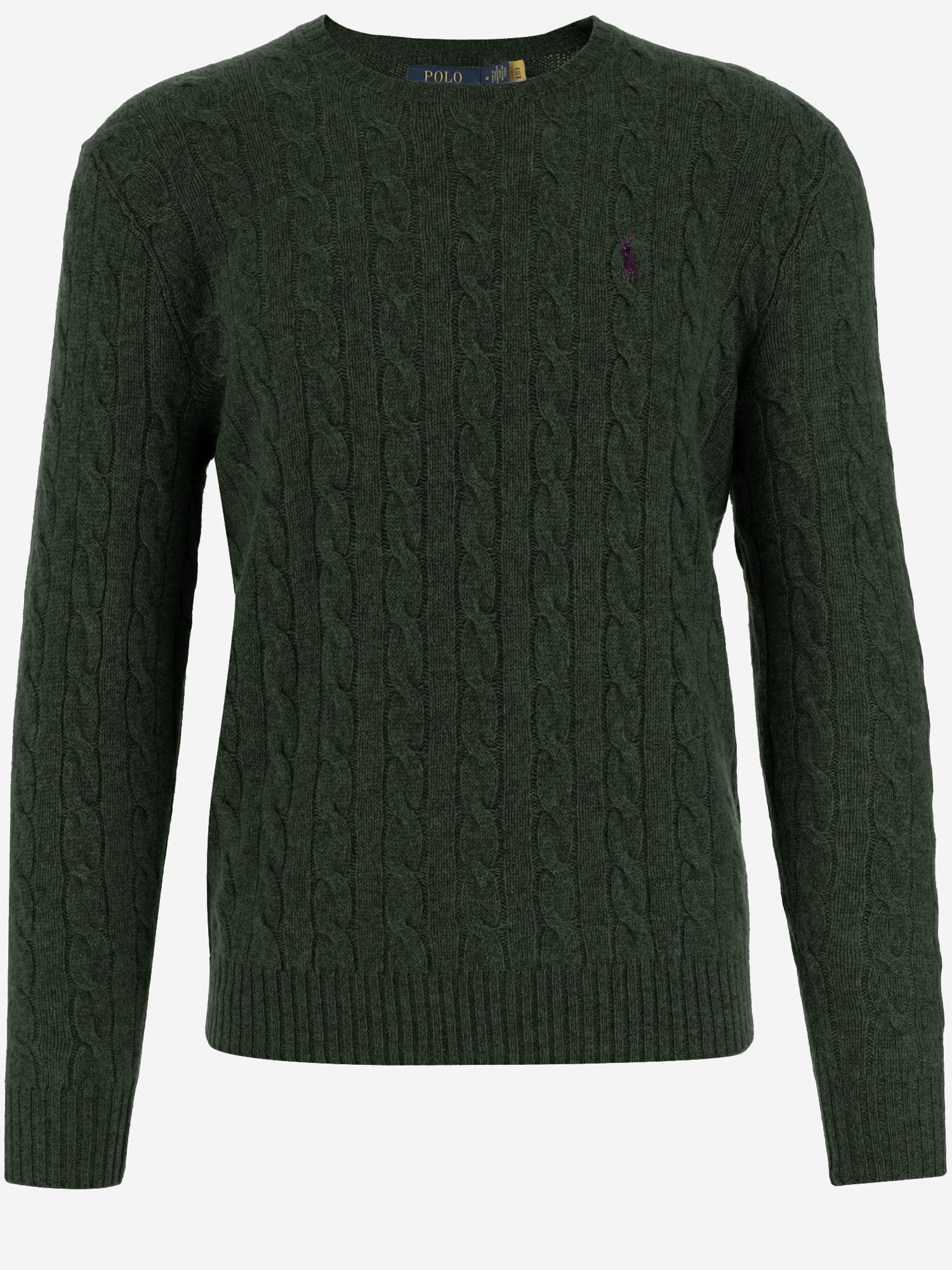 MAGLIA A TRECCE IN LANA E CASHMERE 710876762 507 POLO RALPH LAUREN 
