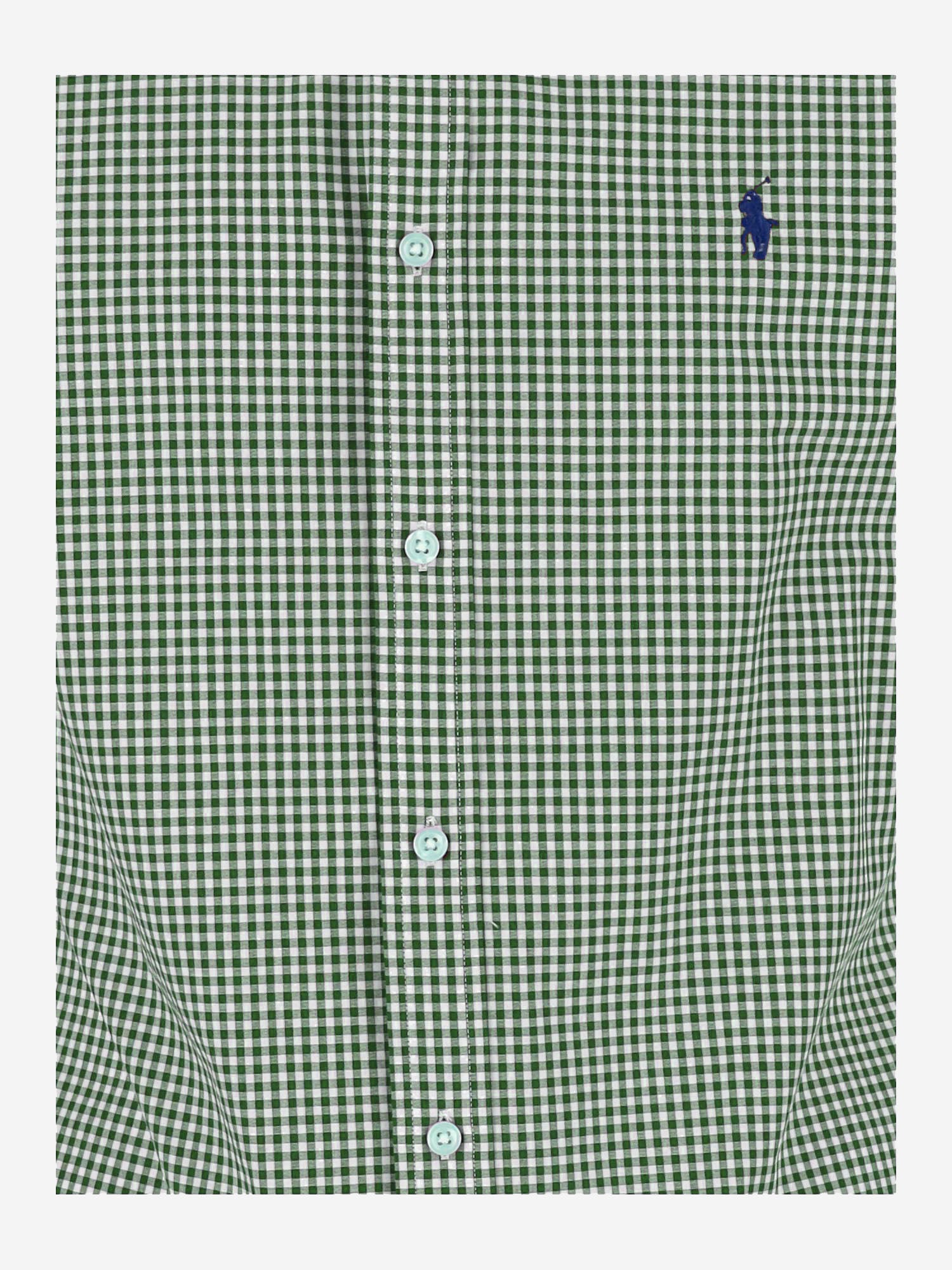 CAMICIA IN COTONE STRETCH A QUADRETTI 710929347 504 POLO RALPH LAUREN 