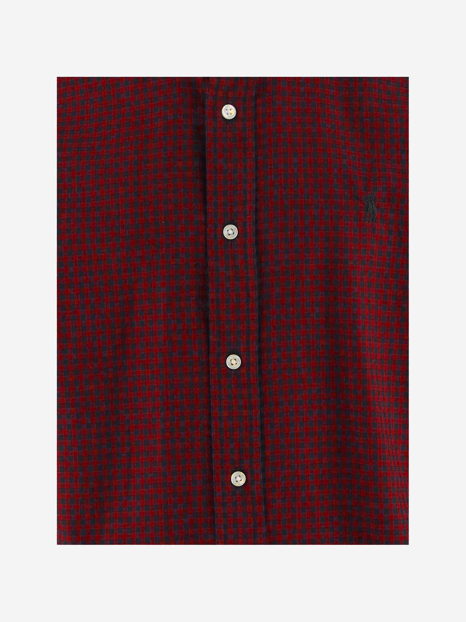 CAMICIA IN COTONE CON MOTIVO A QUADRI 710953644 001 POLO RALPH LAUREN 