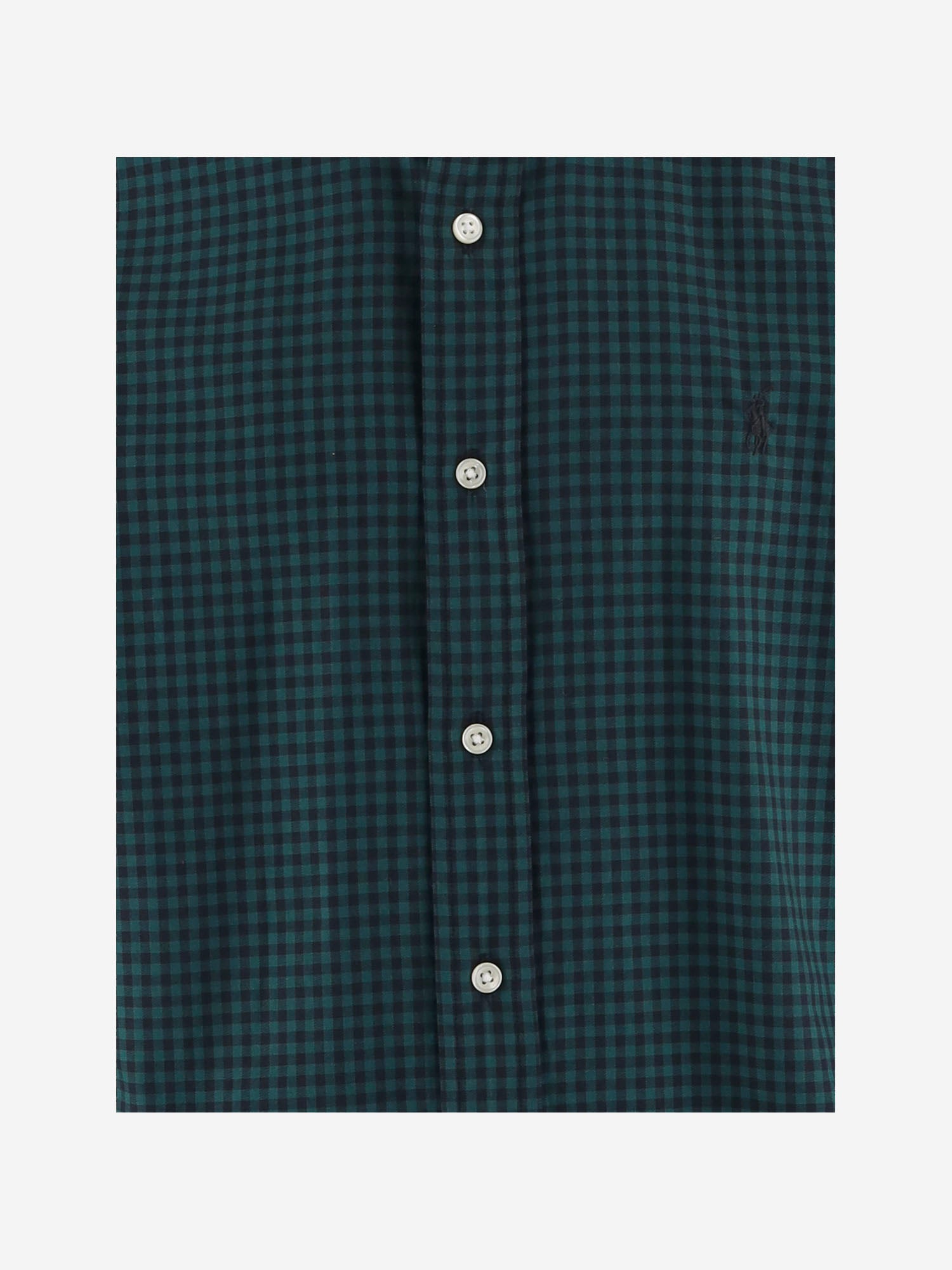 CAMICIA IN COTONE CON MOTIVO A QUADRI 710953644 005 POLO RALPH LAUREN 