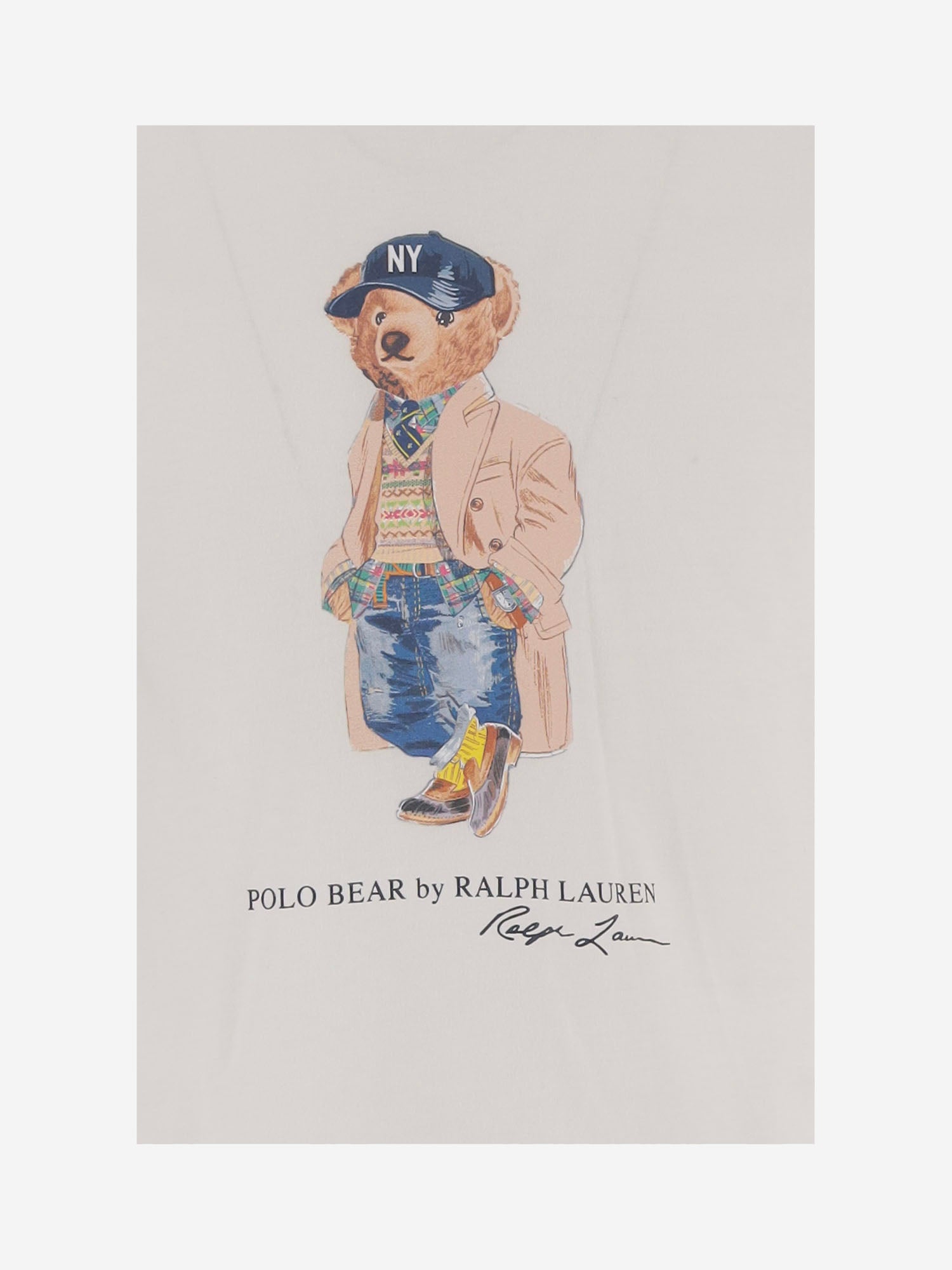 T-SHIRT IN COTONE CON STAMPA POLO BEAR 710B30192 001 POLO RALPH LAUREN 