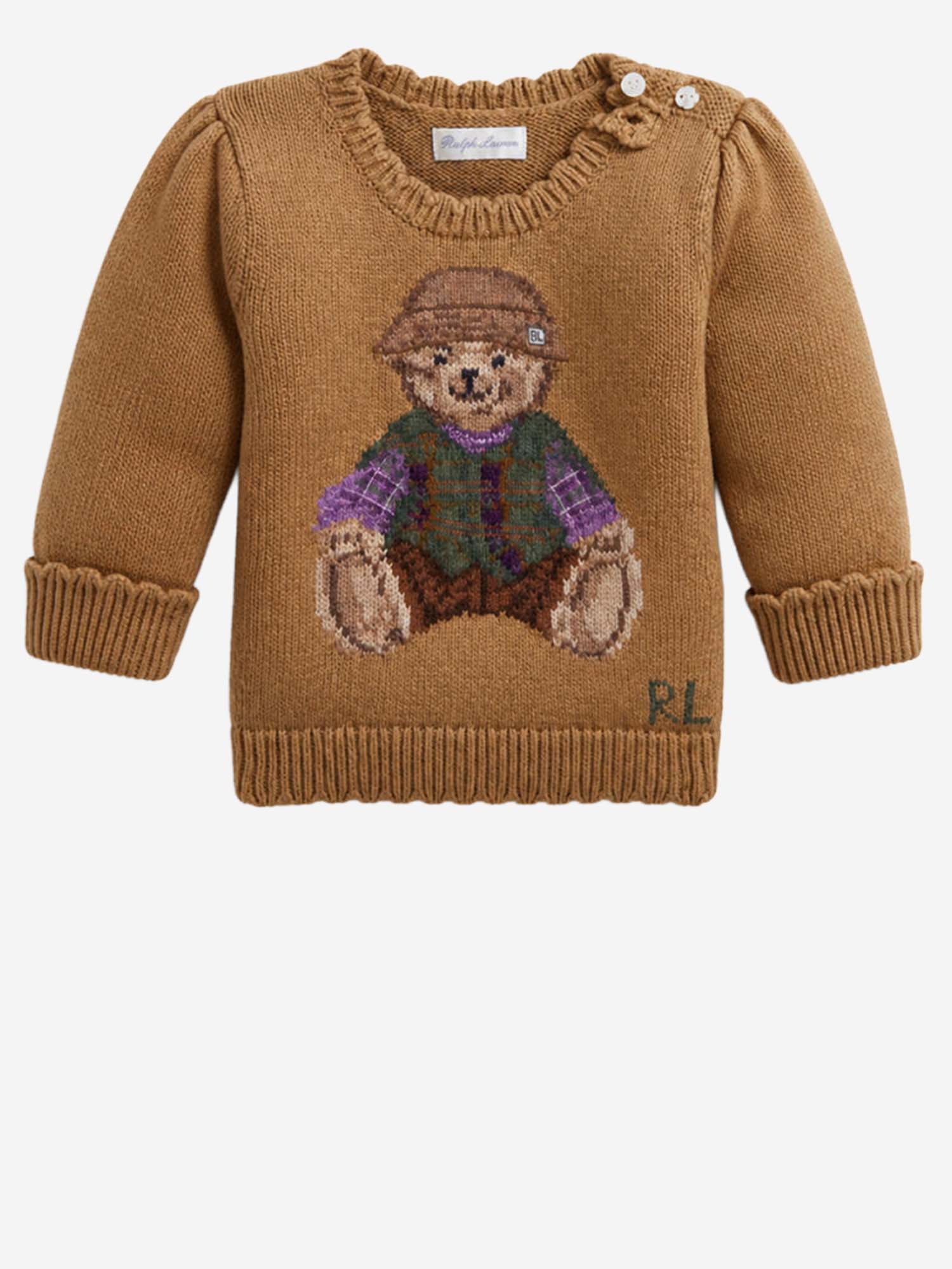 MAGLIONE IN COTONE CON MOTIVO POLO BEAR RICAMATO 310B26527 001 POLO RALPH LAUREN KIDS 