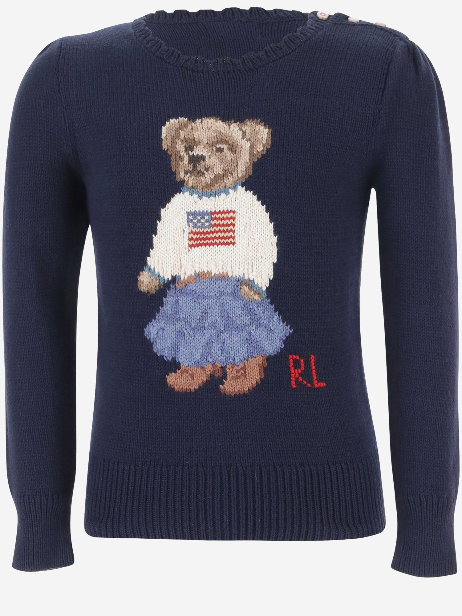 MAGLIA IN COTONE CON MOTIVO POLO BEAR 312702268 001 POLO RALPH LAUREN KIDS 