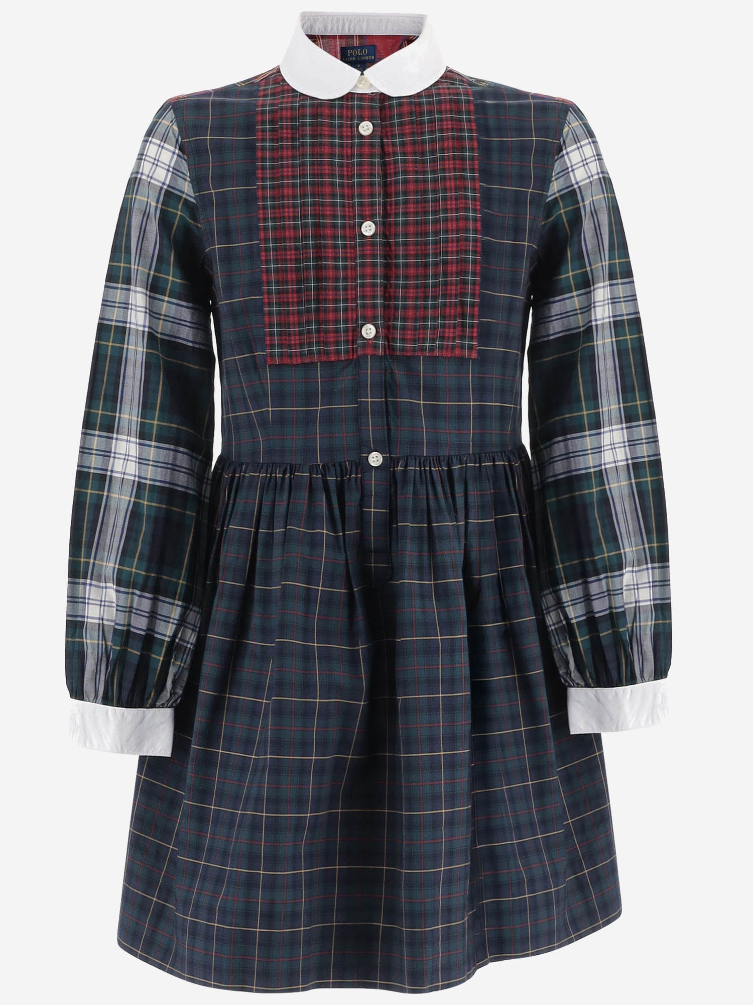 ABITO CHEMISIER IN COTONE A QUADRI 312B28379 001 POLO RALPH LAUREN KIDS 