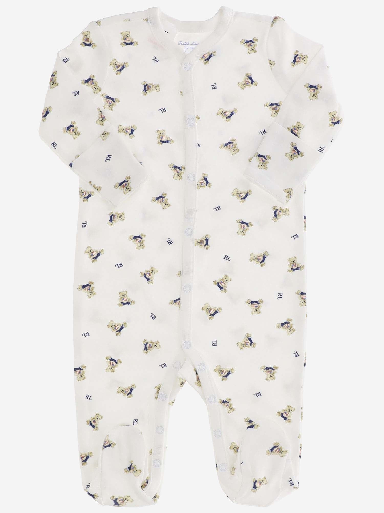 TUTINA INTERA IN COTONE CON STAMPA POLO BEAR 320682715 001 POLO RALPH LAUREN KIDS 