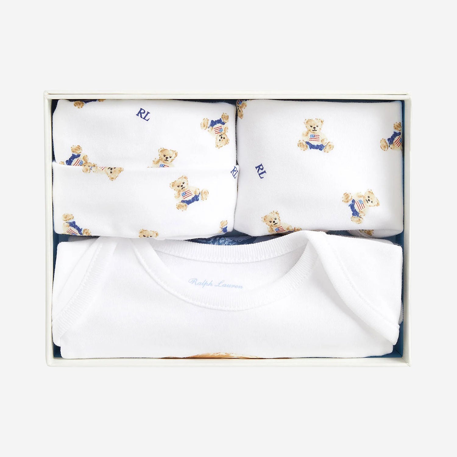 SET REGALO POLO BEAR TRE PEZZI IN COTONE 320P00760 001 POLO RALPH LAUREN KIDS 