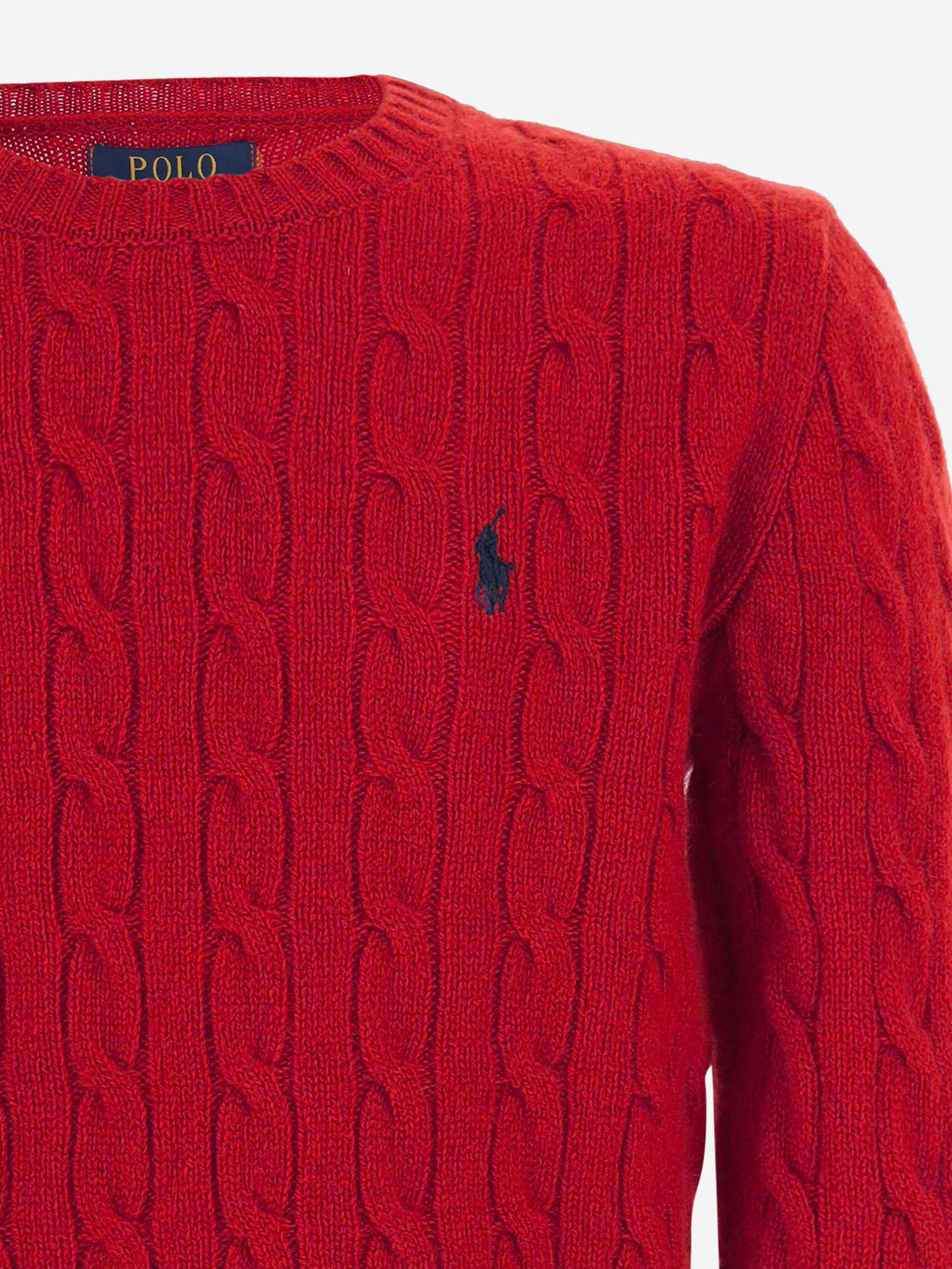 MAGLIA A TRECCE IN LANA E CASHMERE 322877728 500 POLO RALPH LAUREN KIDS 