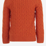 MAGLIA A TRECCE IN LANA E CASHMERE 322877728 502 POLO RALPH LAUREN KIDS 
