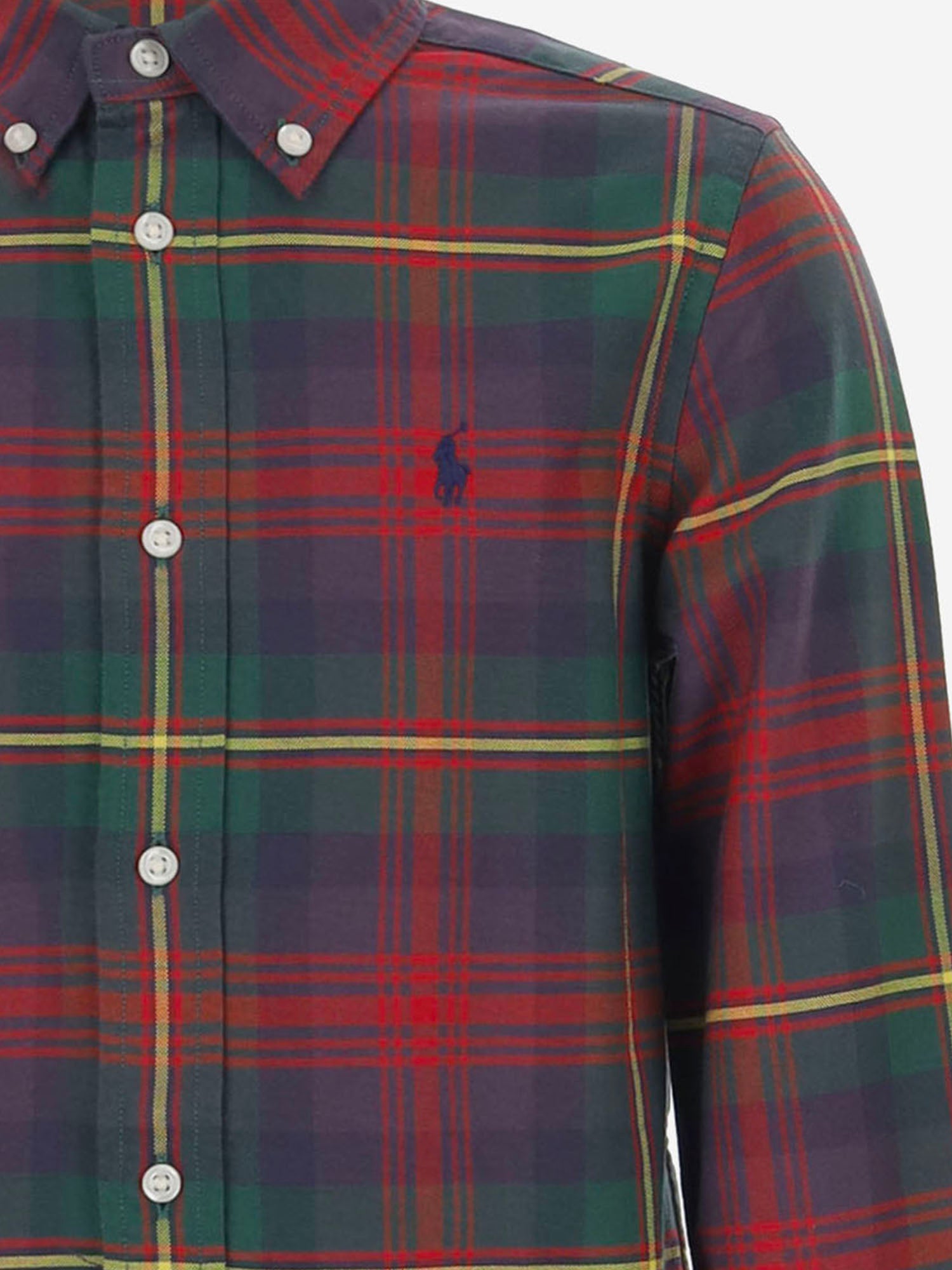 CAMICIA IN COTONE CON MOTIVO A QUADRI 322B24638 001 POLO RALPH LAUREN KIDS 