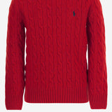 MAGLIA A TRECCE IN LANA E CASHMERE 323877728 502 POLO RALPH LAUREN KIDS 
