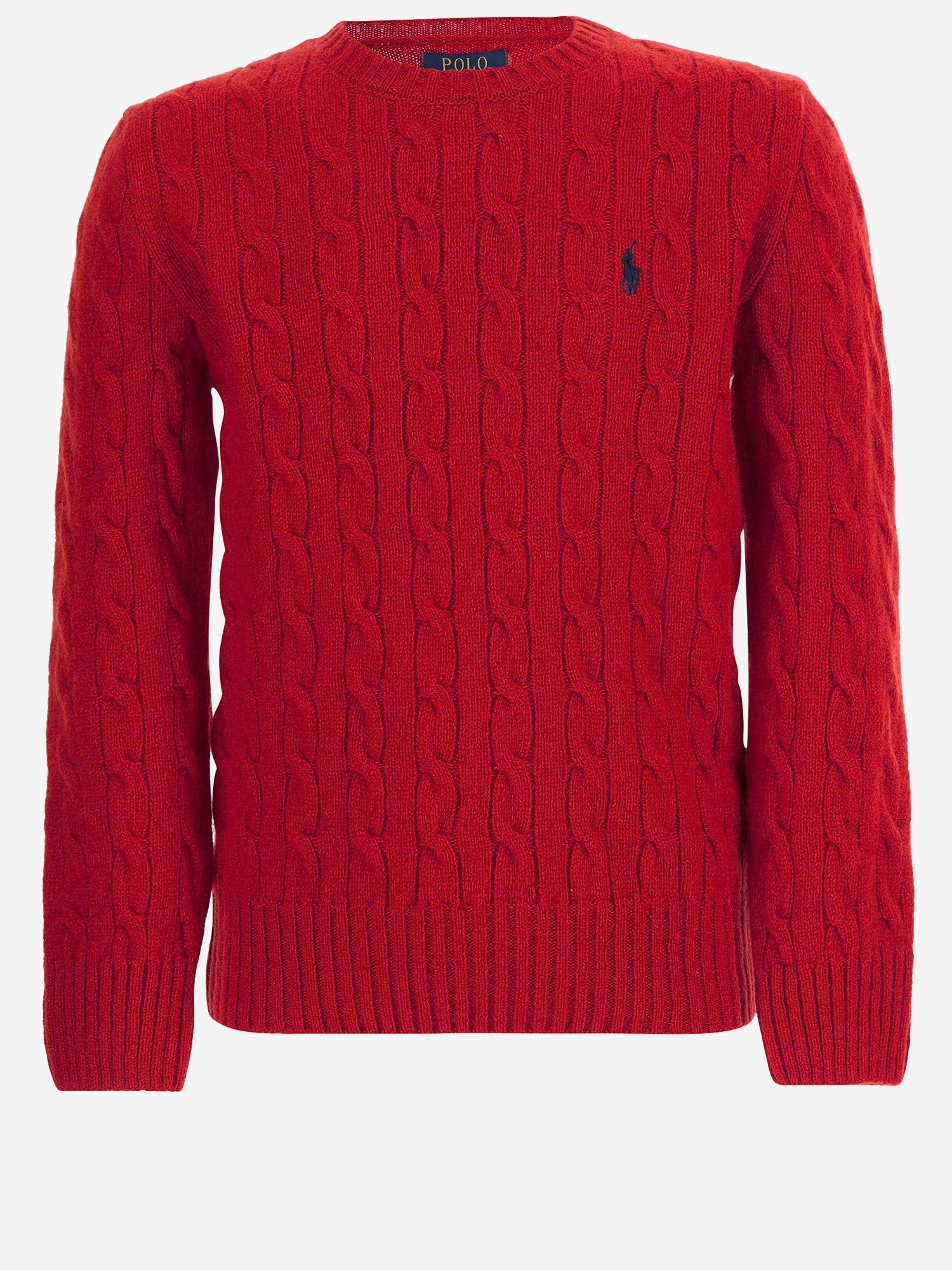 MAGLIA A TRECCE IN LANA E CASHMERE 323877728 502 POLO RALPH LAUREN KIDS 