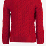 MAGLIA A TRECCE IN LANA E CASHMERE 323877728 502 POLO RALPH LAUREN KIDS 