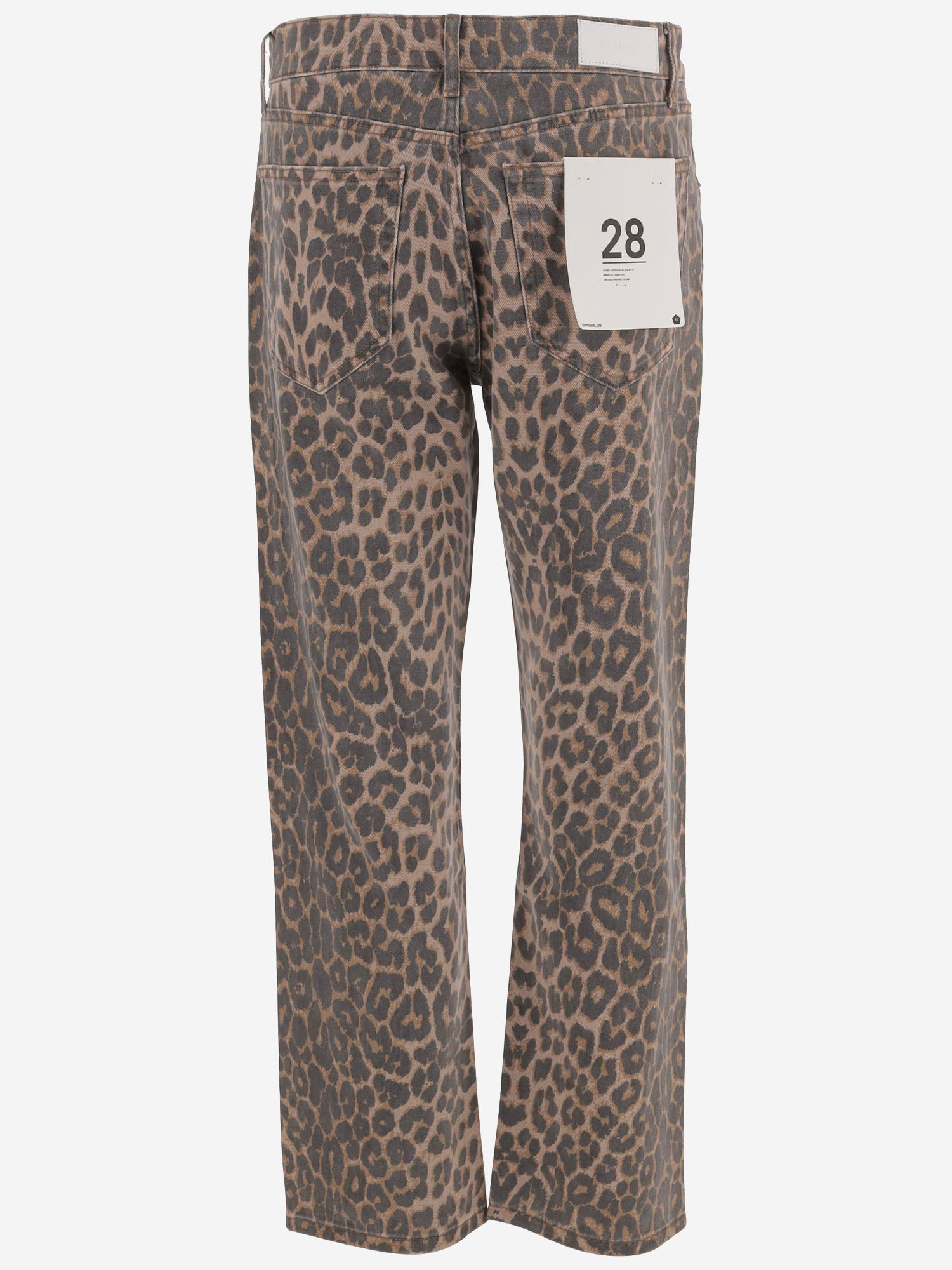 JEANS IN COTONE CON MOTIVO ANIMALIER 18703WMRBLCP LEOPARDO RE/DONE 
