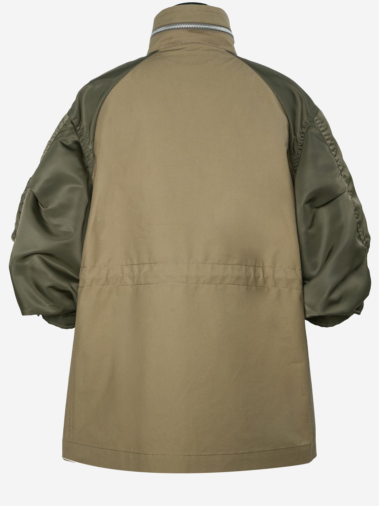 GIACCA IN COTONE CON MANICHE CORTE IN NYLON 08576 667 SACAI 