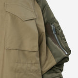 GIACCA IN COTONE CON MANICHE CORTE IN NYLON 08576 667 SACAI 