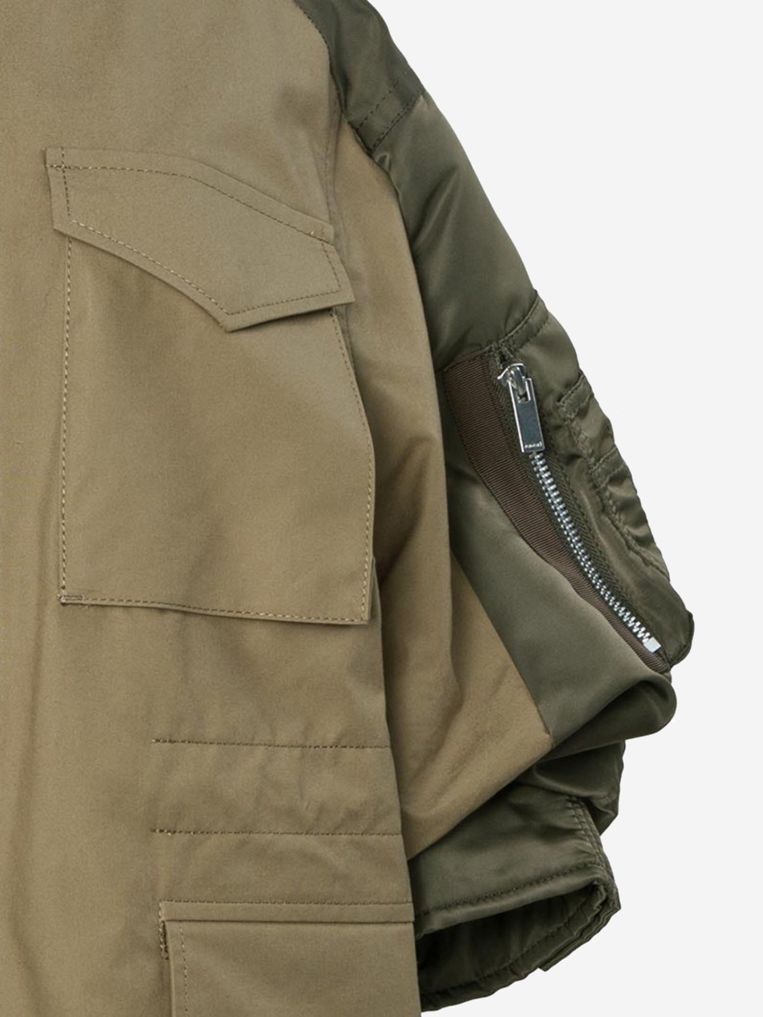 GIACCA IN COTONE CON MANICHE CORTE IN NYLON 08576 667 SACAI 