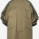 GIACCA IN COTONE CON MANICHE CORTE IN NYLON 08576 667 SACAI 