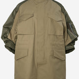 GIACCA IN COTONE CON MANICHE CORTE IN NYLON 08576 667 SACAI 