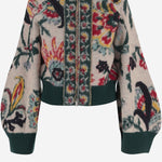 MAGLIA IN LANA CON ZIP E MOTIVO FLOREALE 08606 199 SACAI 