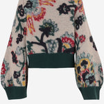 MAGLIA IN LANA CON ZIP E MOTIVO FLOREALE 08606 199 SACAI 