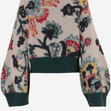 MAGLIA IN LANA CON ZIP E MOTIVO FLOREALE 08606 199 SACAI 