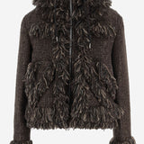 GIUBBOTTO IN MISTO LANA CON FRANGE 08646 601 SACAI 