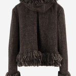 GIUBBOTTO IN MISTO LANA CON FRANGE 08646 601 SACAI 